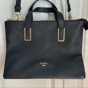 Dune London Black Snakeskin Satchel Bag